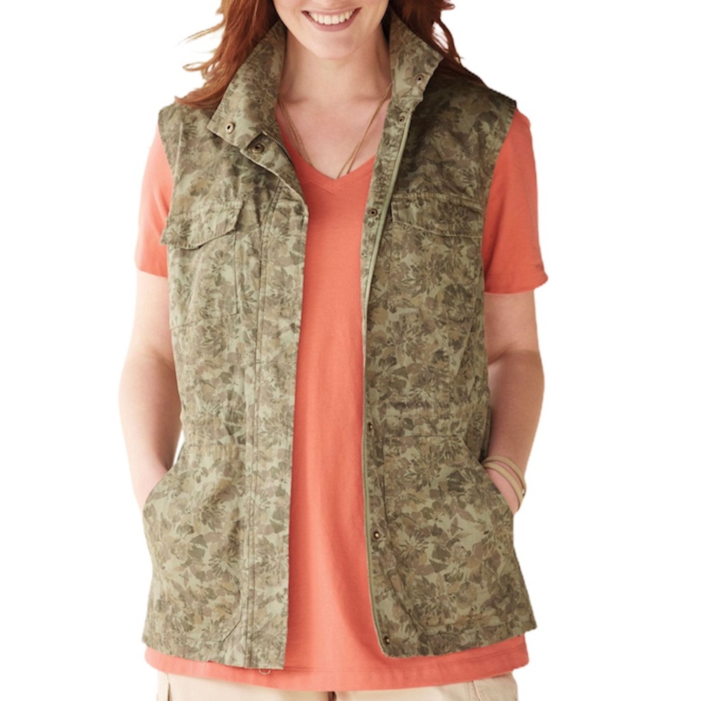 Woman Within Plus Size Utility Vest Camo 14 / 16